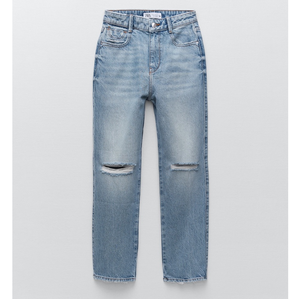 Zara Light Blue Straight Leg Jeans